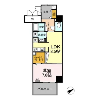 RYUO HILLS【6階】の間取り