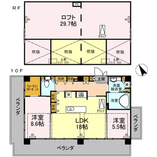 HOUSE TAGAWA【10階】の間取り