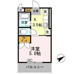 レジデンスエコー【3階】の間取り