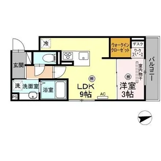 カーサ三筋【3階】の間取り