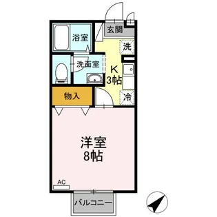 シーソン城泉 A棟【1階】の間取り