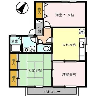 ルミエール倉本【2階】の間取り