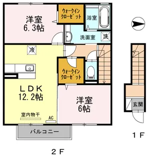 フューチャーコート阿賀【2階】の間取り