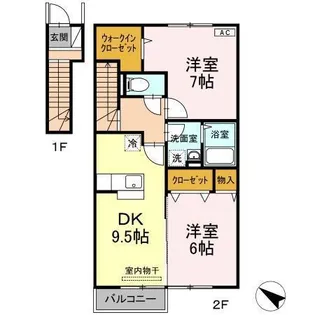 ヴィラージュC棟【2階】の間取り