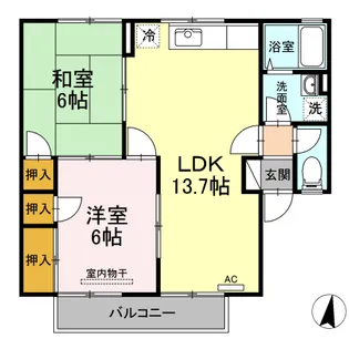 セジュール茅原【2階】の間取り