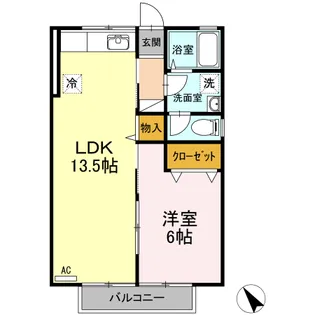 セジュール尾首B棟【2階】の間取り