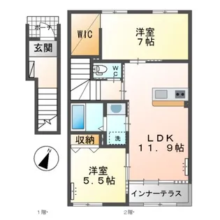 カーサ牛田本町【2階】の間取り