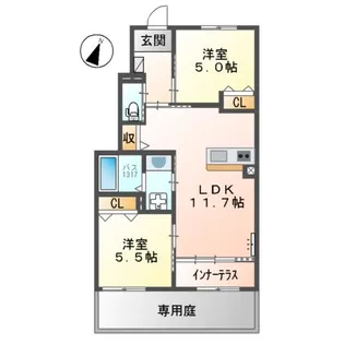 カーサ牛田本町【1階】の間取り