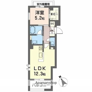 ペルル段原南【3階】の間取り