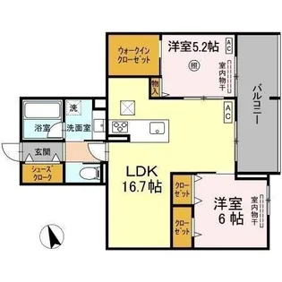 CLARUS古市橋【1階】の間取り