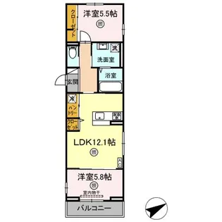 ボヌール祇園【3階】の間取り