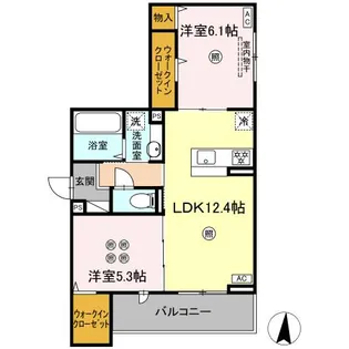 セジュールピア吉島【2階】の間取り