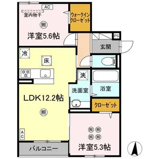 セジュールピア吉島【1階】の間取り