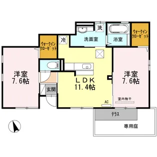 カサフロール【1階】の間取り