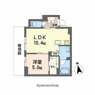 リバーサイドクレド【1階】の間取り