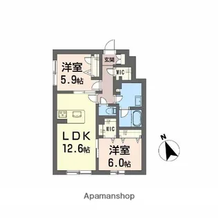 メゾンドノアール【1階】の間取り
