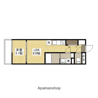 S-MOVE庚午北【4階】の間取り