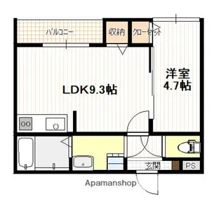 (仮称)天神アパート【3階】の間取り