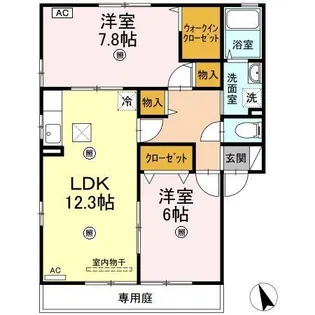 フォンティーヌ Y棟【1階】の間取り