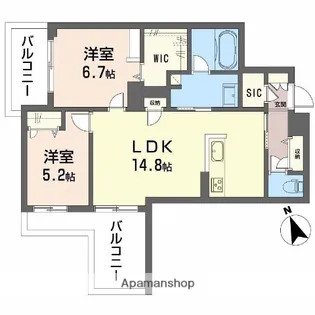 ピアヌーラ祇園【2階】の間取り