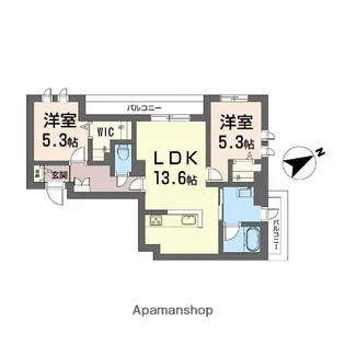 カーサ・アチェロ【2階】の間取り