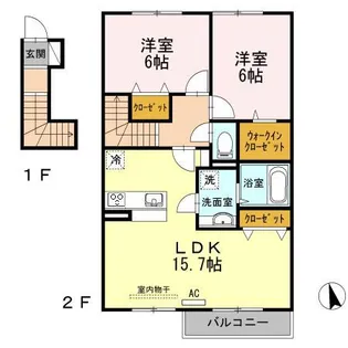キャトルセゾン C棟【2階】の間取り
