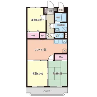 堂ヶ迫ますい【302号室号室】の間取り