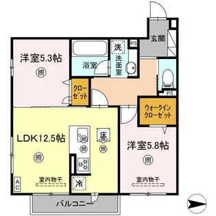 サンドルフ高須II番館【1階】の間取り