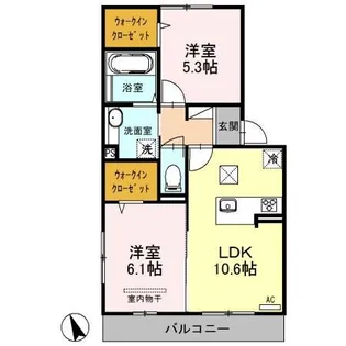 ハイムこがね【1階】の間取り