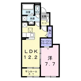 グリュンヴェルデ【1階】の間取り