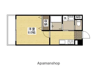 白島九軒町ハイツ【4階】の間取り