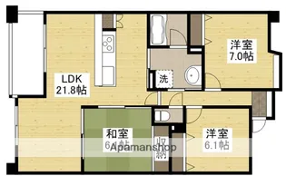 ひろしまガーデンガーデンサウスタワー【22階】の間取り