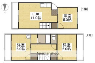 海老園テラスハウス【2階】の間取り