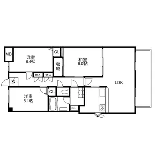 ダイアパレス下河内【1104号室】の間取り