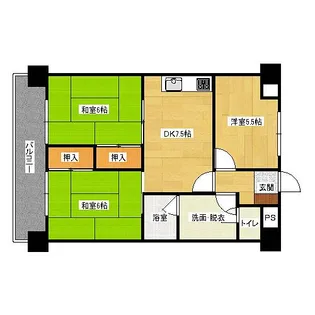 ダイアパレス若草【403号室】の間取り