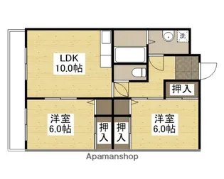 岡田マンション【4階】の間取り