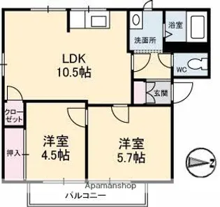 エステートパールⅡ【2階】の間取り