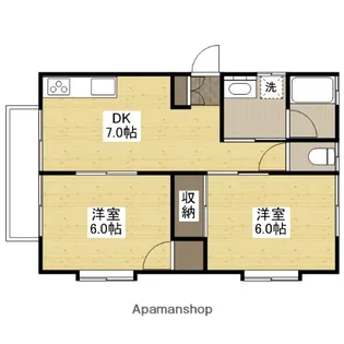 千田町コーポB【202号室】の間取り