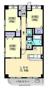 プラスパー旭通り【4階】の間取り