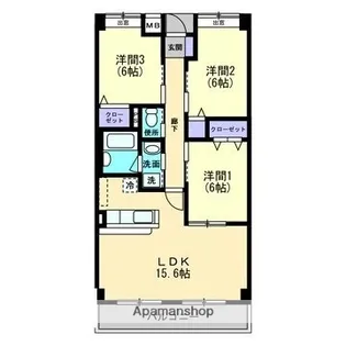 プラスパー旭通り【4階】の間取り