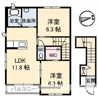 スカイメゾン 12番館【2階】の間取り
