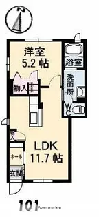 グランティ ワカサ【1階】の間取り
