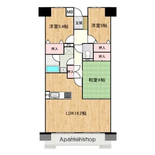 エンゼルハイム東福山壱番館【6階】の間取り