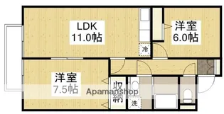 リーベ中津原【1階】の間取り