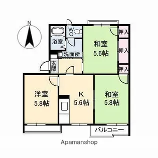 ハイライズ羽原【2階】の間取り