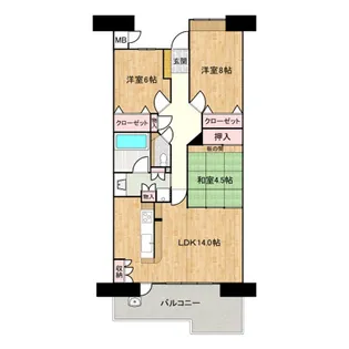 フローレンス宝町グランドアーク【6階】の間取り