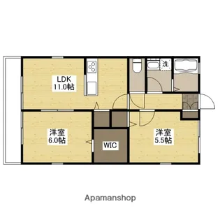 ウィズハイム湯野Ⅰ【201号室】の間取り