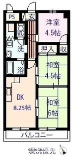 プレジデント沖野上【1002号室】の間取り