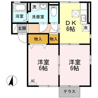 ルピナ深津【1階】の間取り