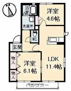 サニーコート B棟【2階】の間取り